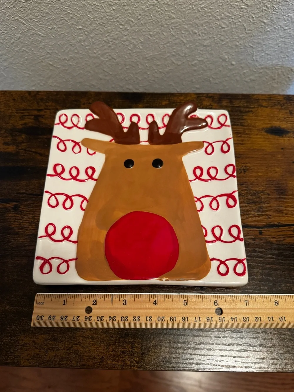 Mud Pie Reindeer Ceramic Christmas Cheese Plate New In Box
